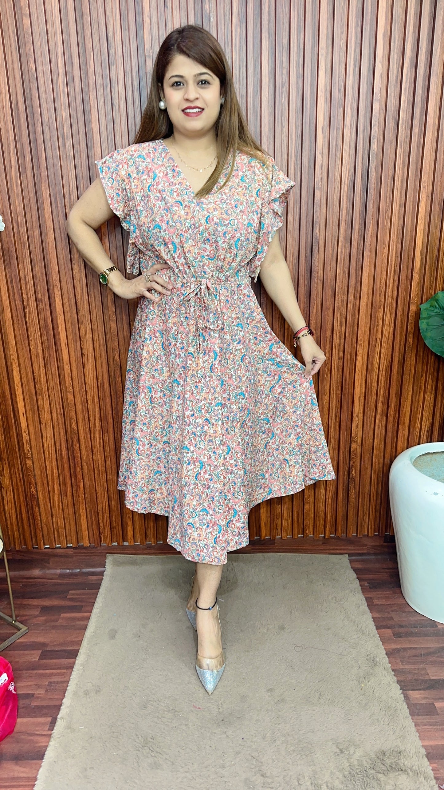 China silk middi dress