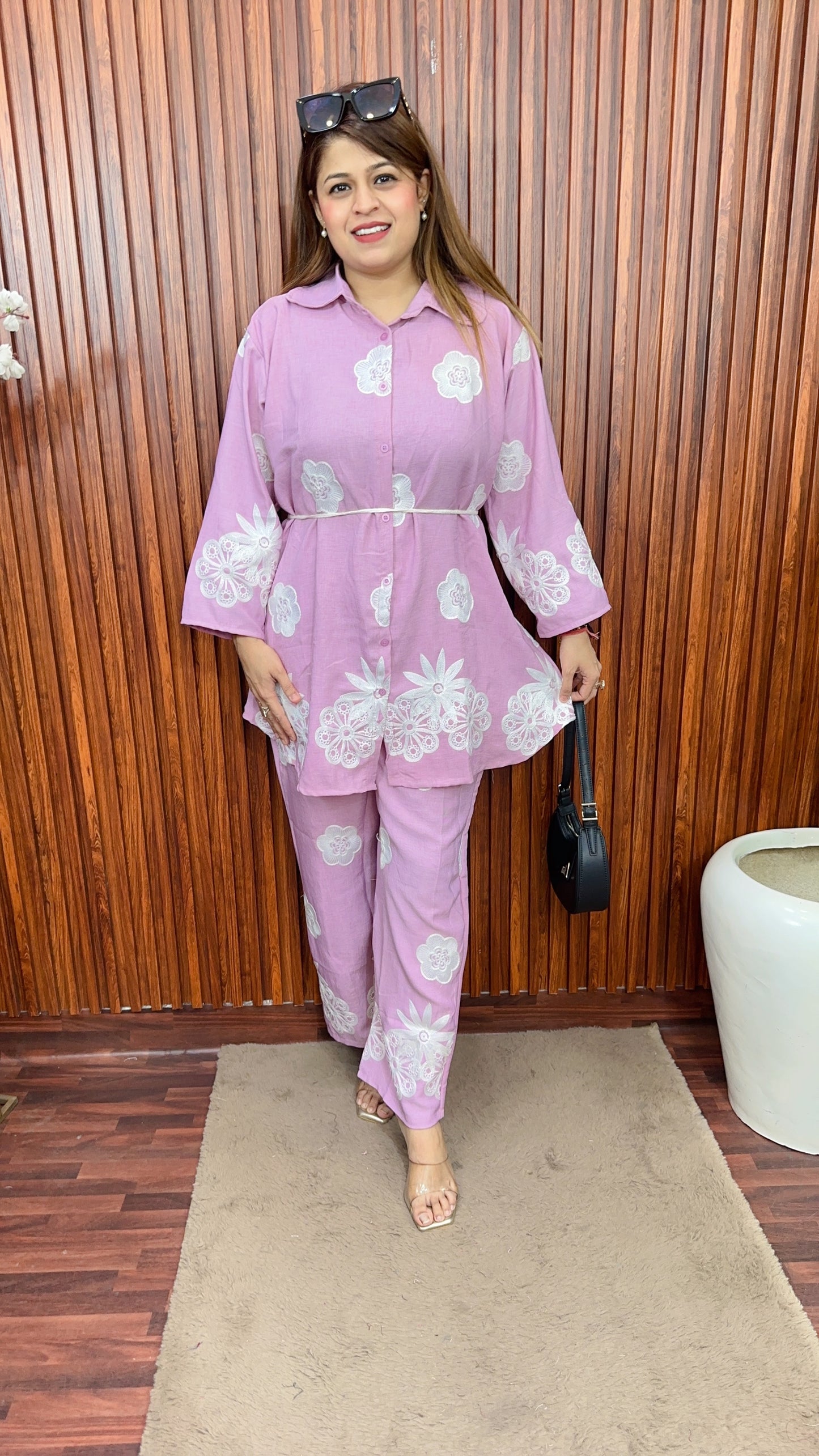 White flower print Coord set