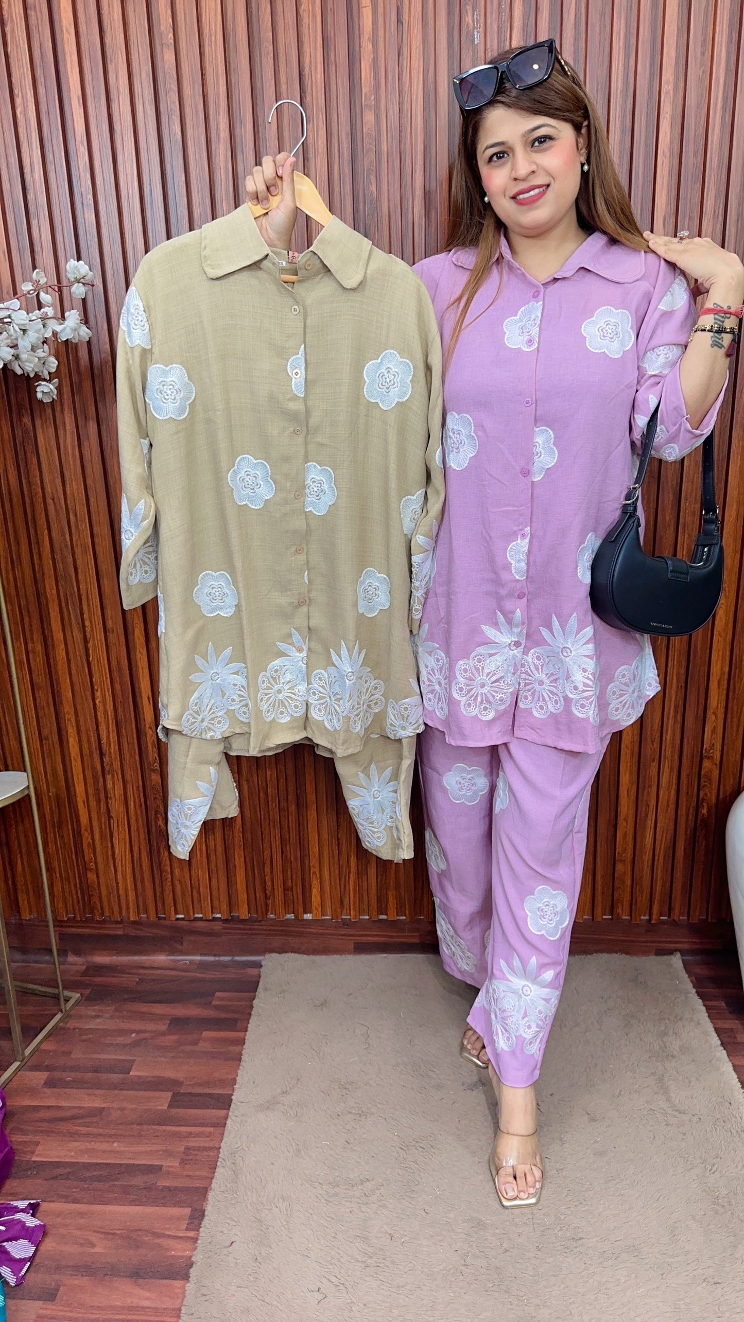 White flower print Coord set