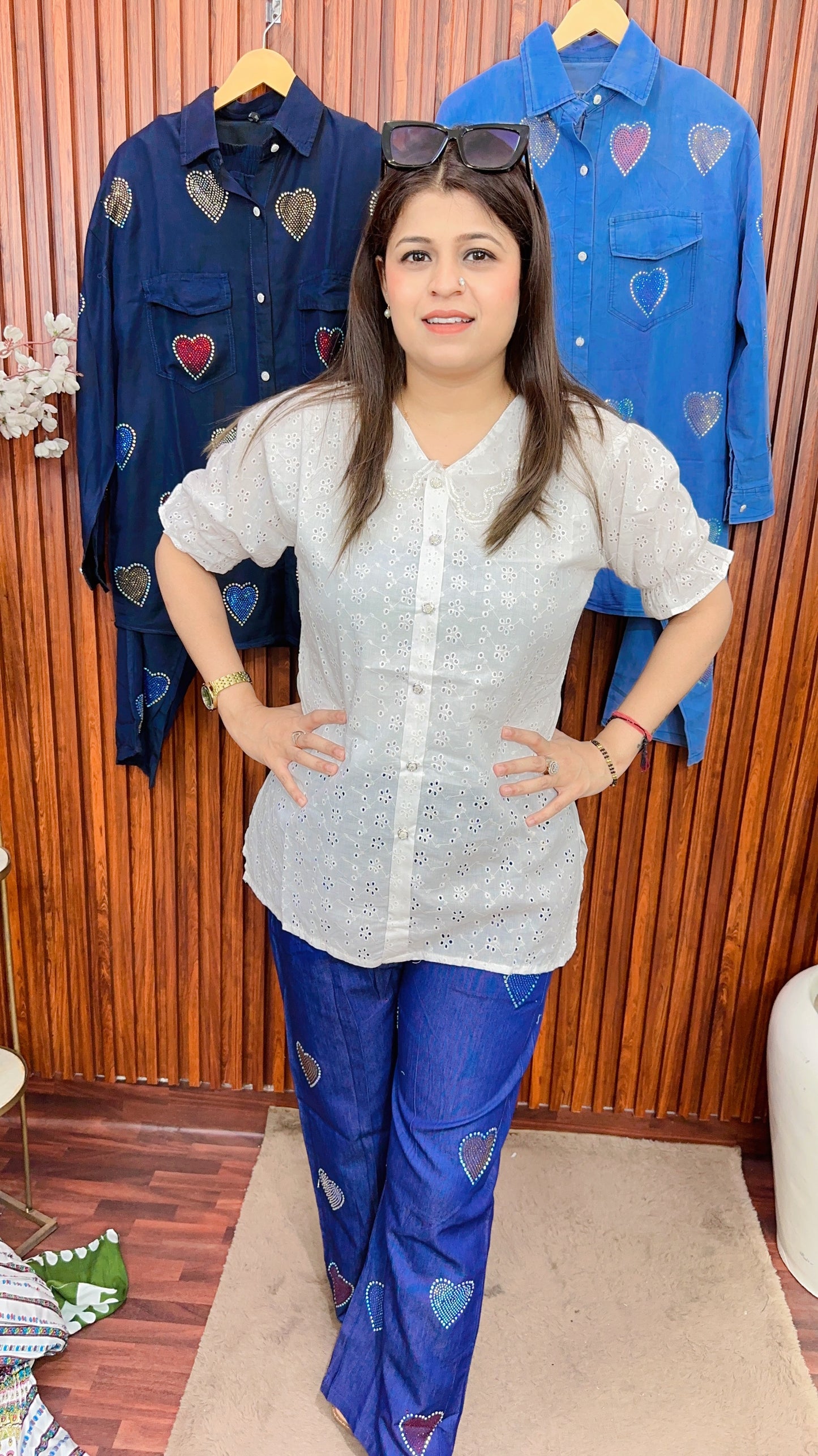Cotton Schifli white Top