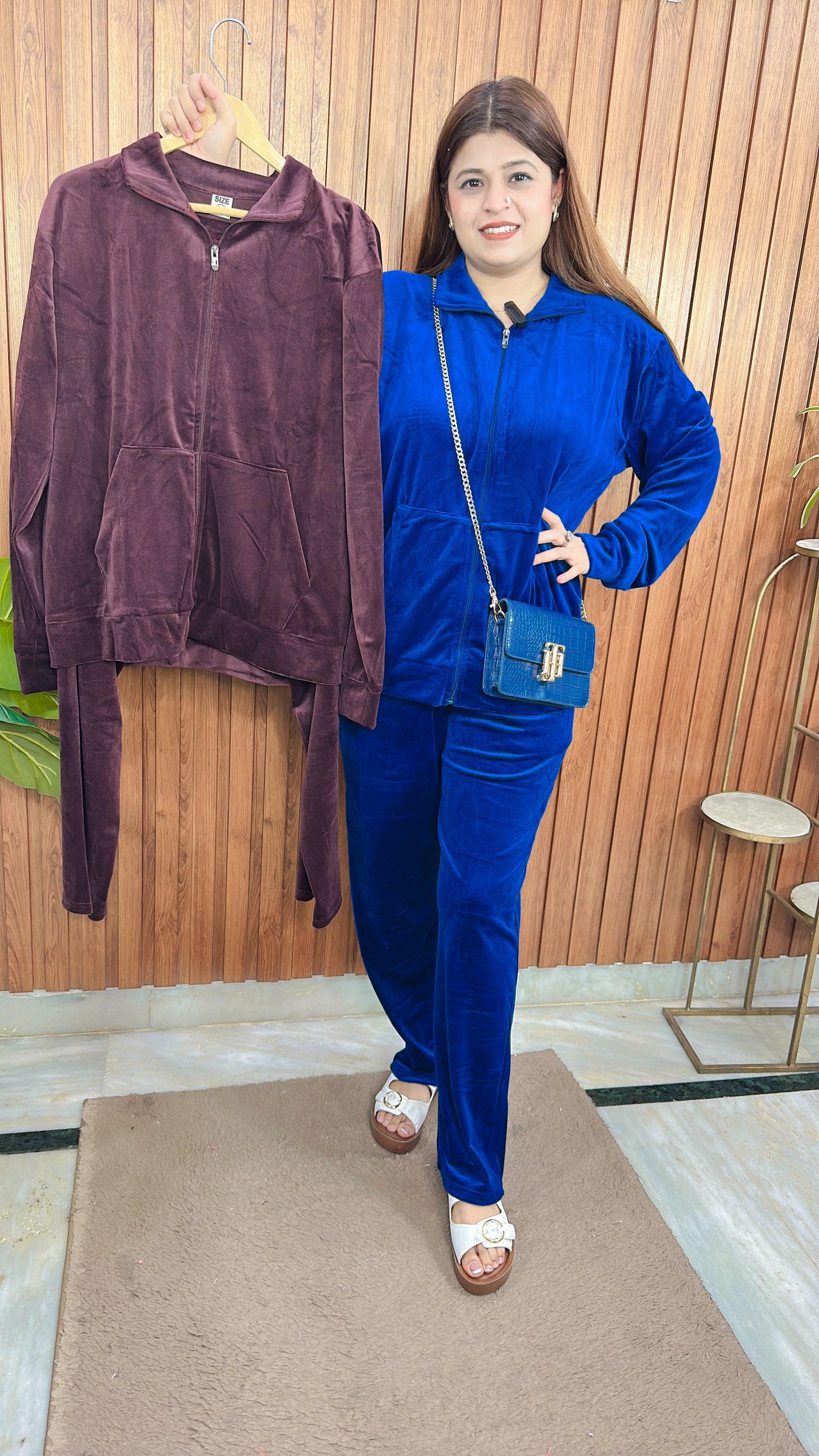 Premium Velvet Zipper Coord Set