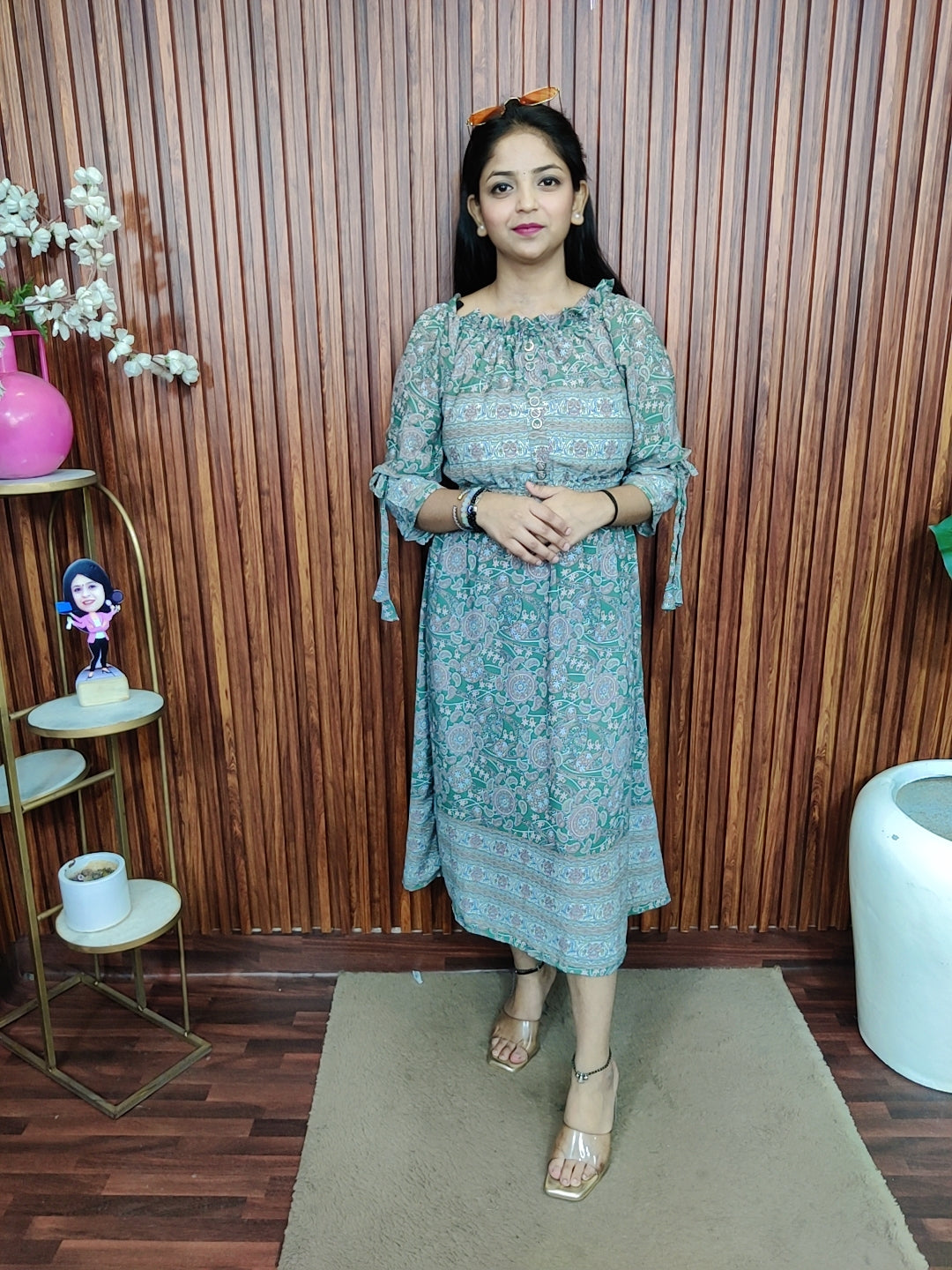 Stylish printed short dress