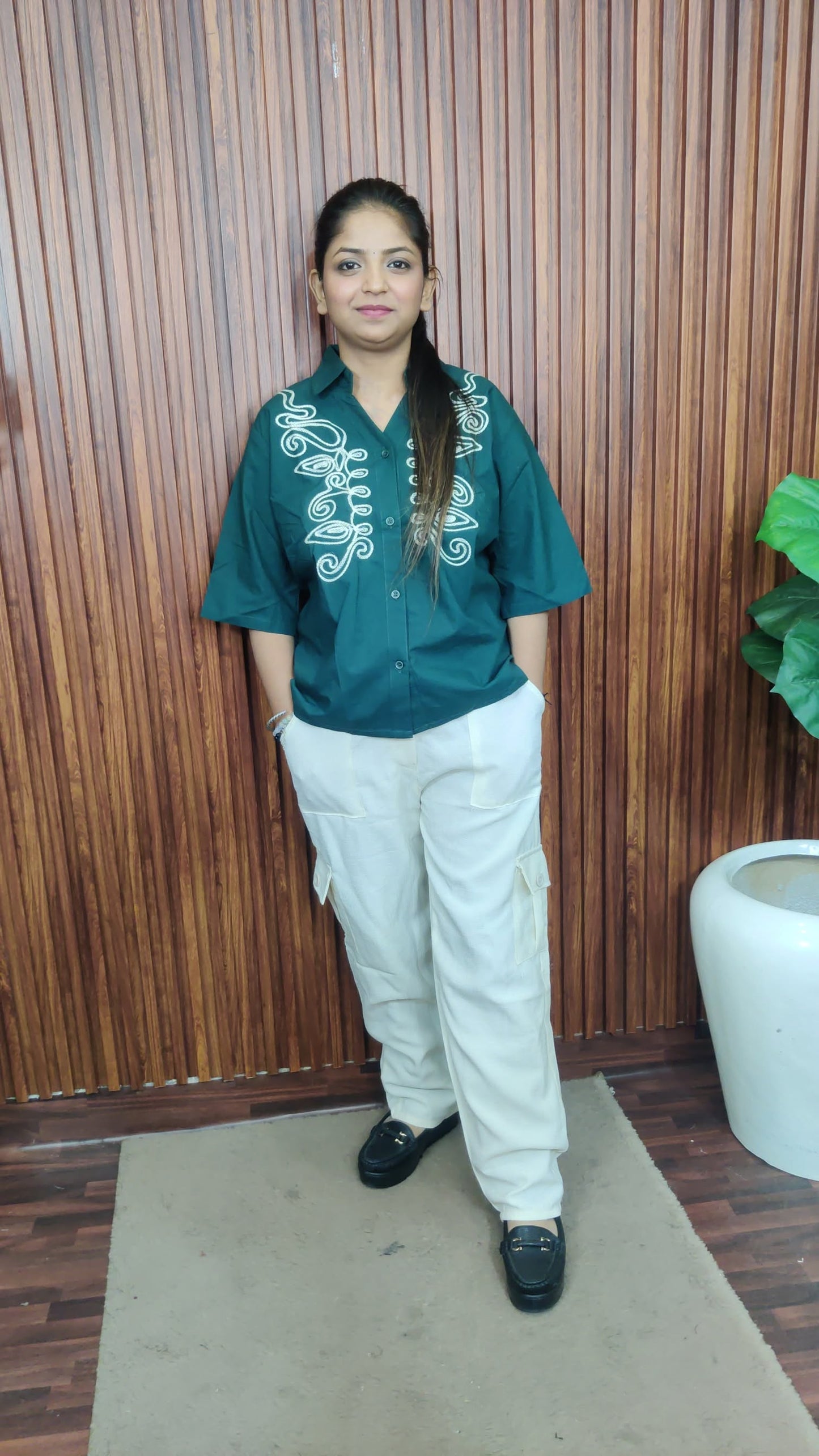 Cargo style White thread coord set