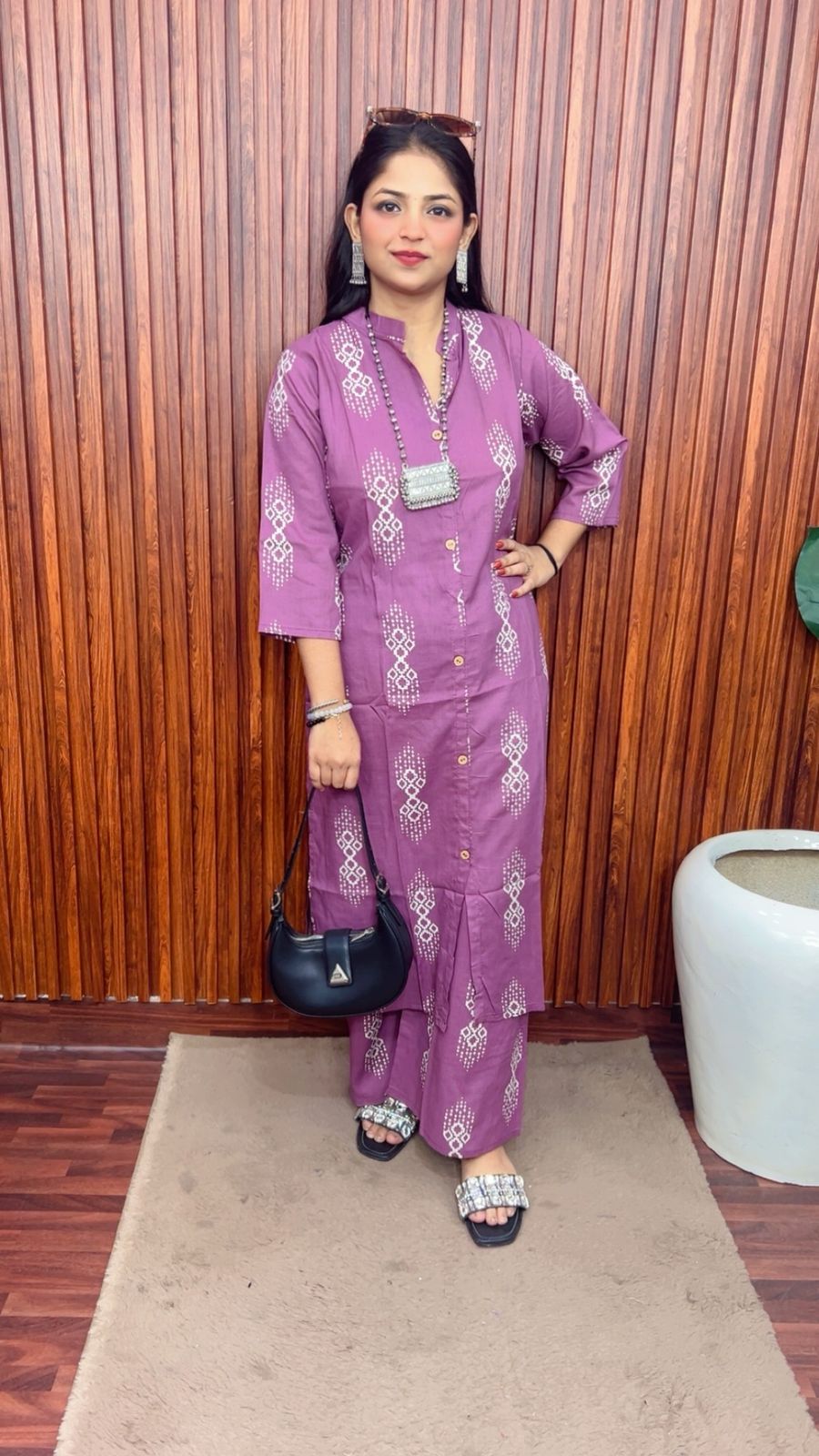 Straight Cotton Block Print Kurta Set