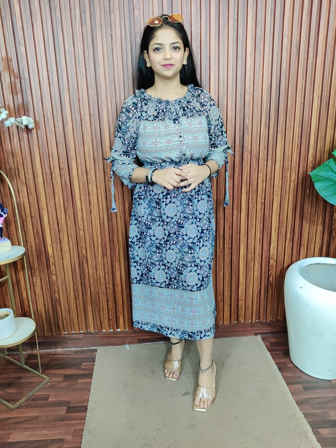 Stylish printed short dress