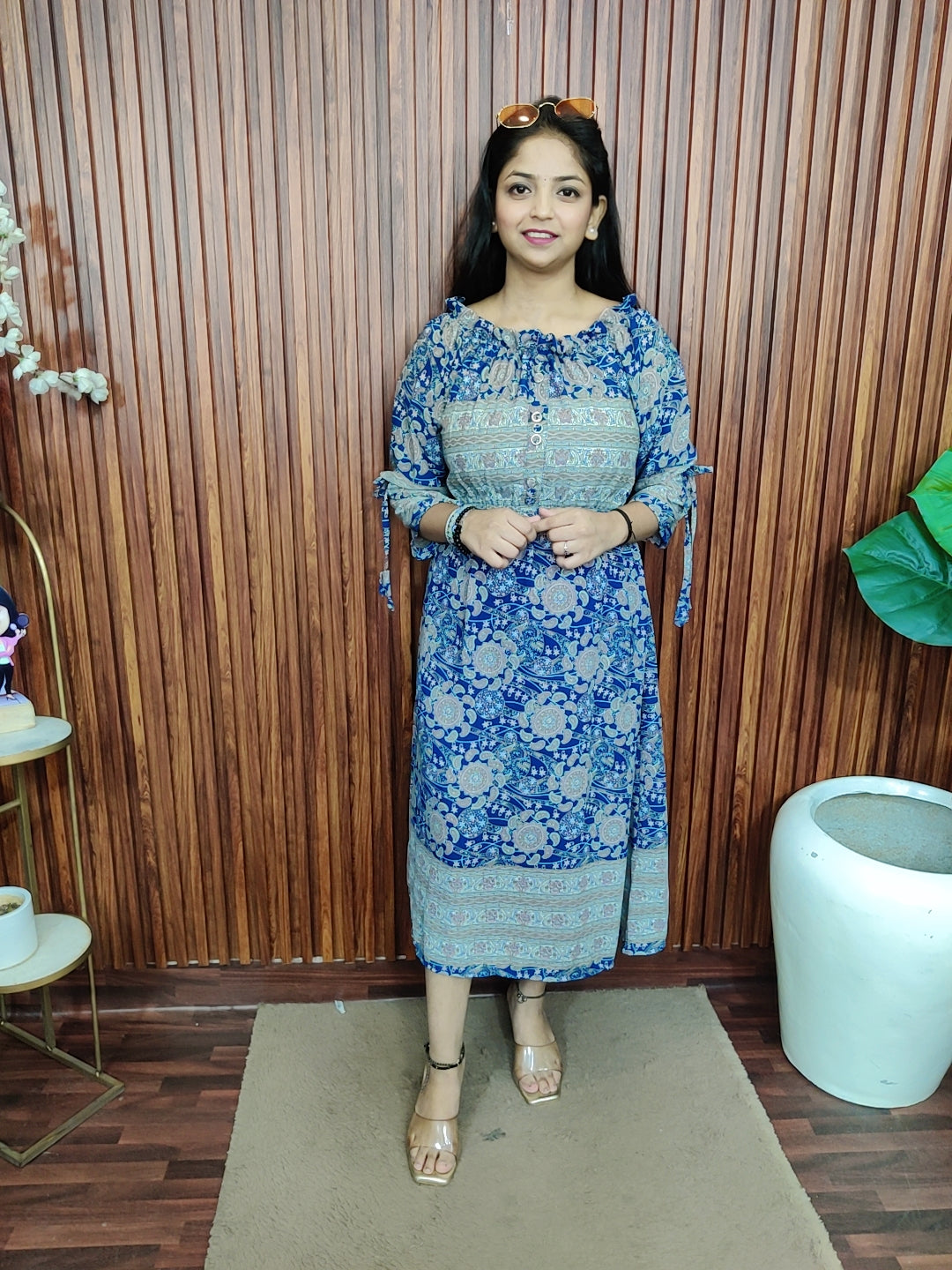 Stylish printed short dress