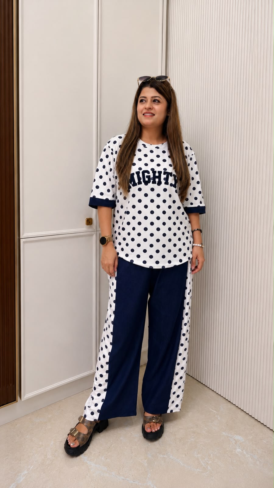 Polka denim two piece coord set