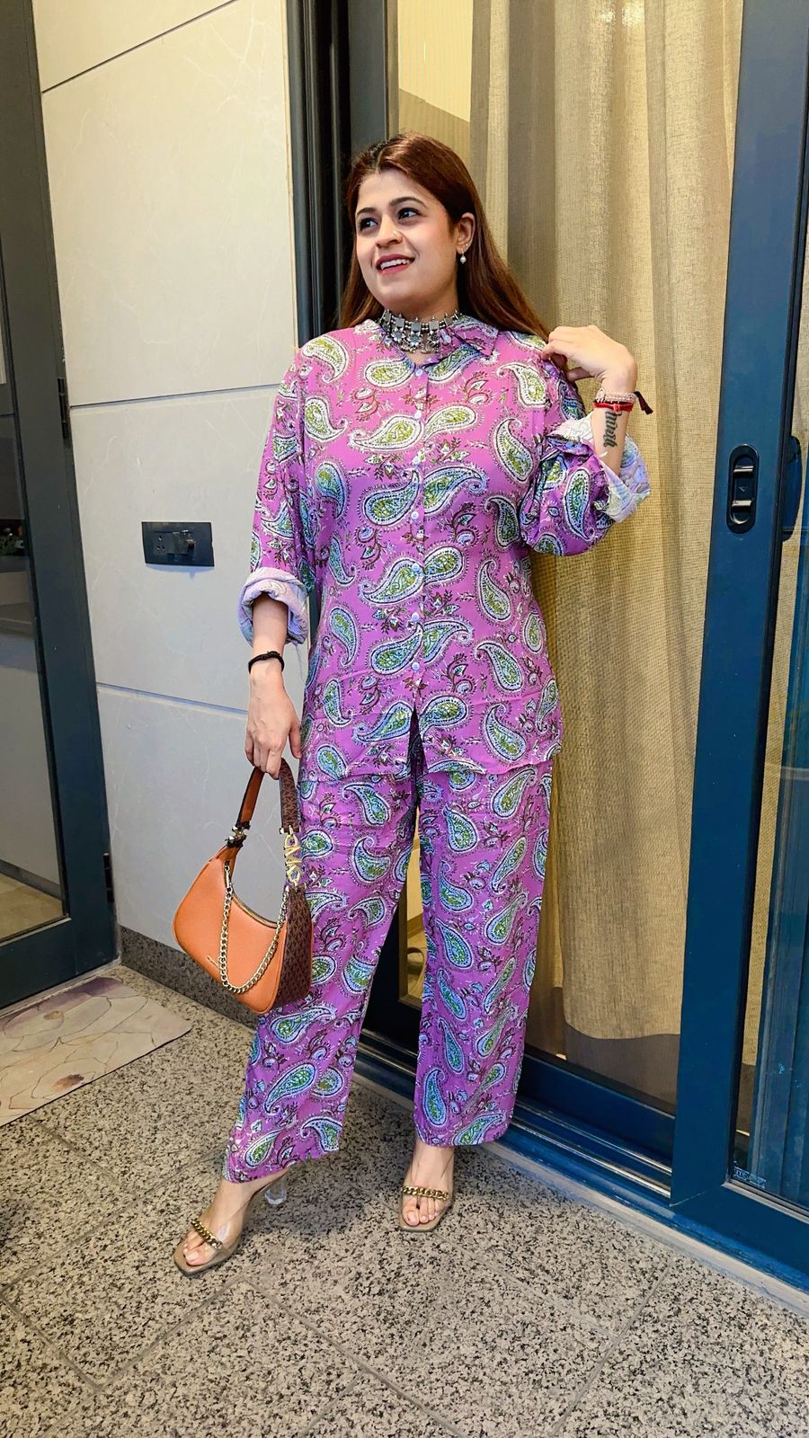 Stylish cotton printed coord set