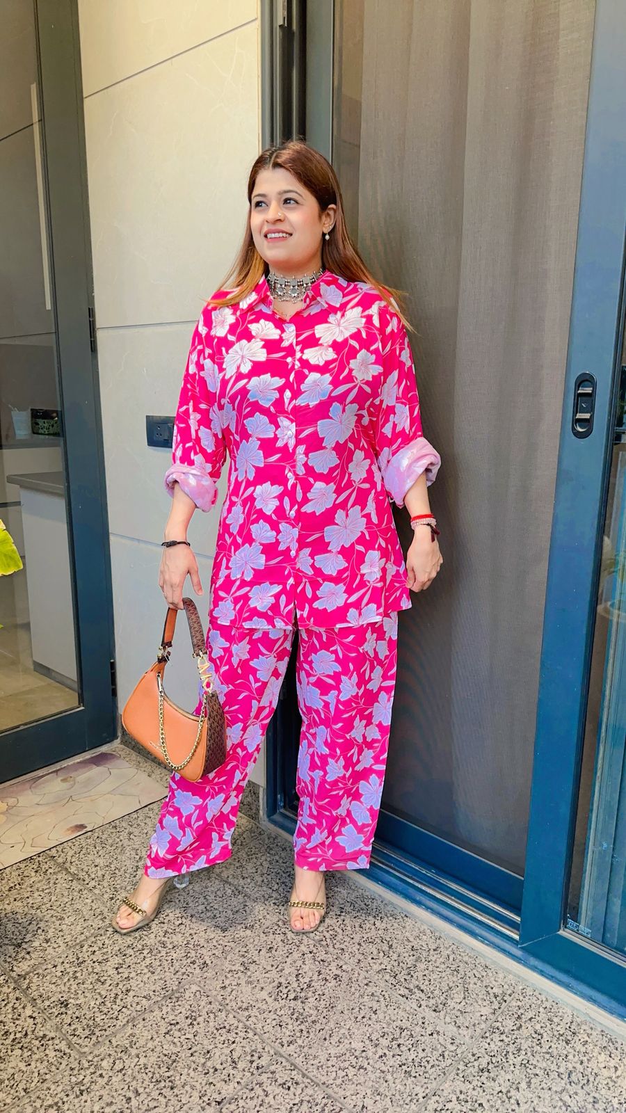 Stylish cotton printed coord set