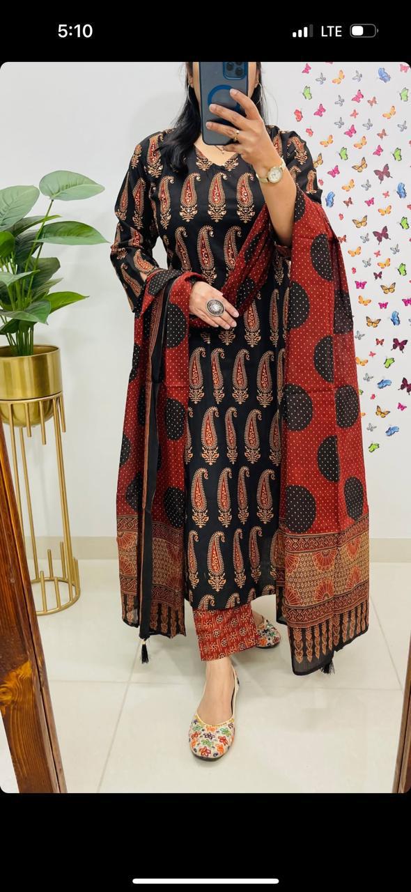 Block print Pure cotton suit
