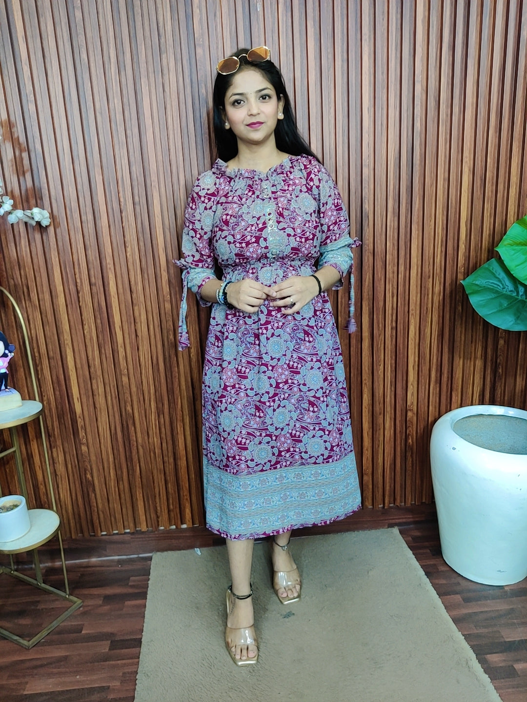 Stylish printed short dress