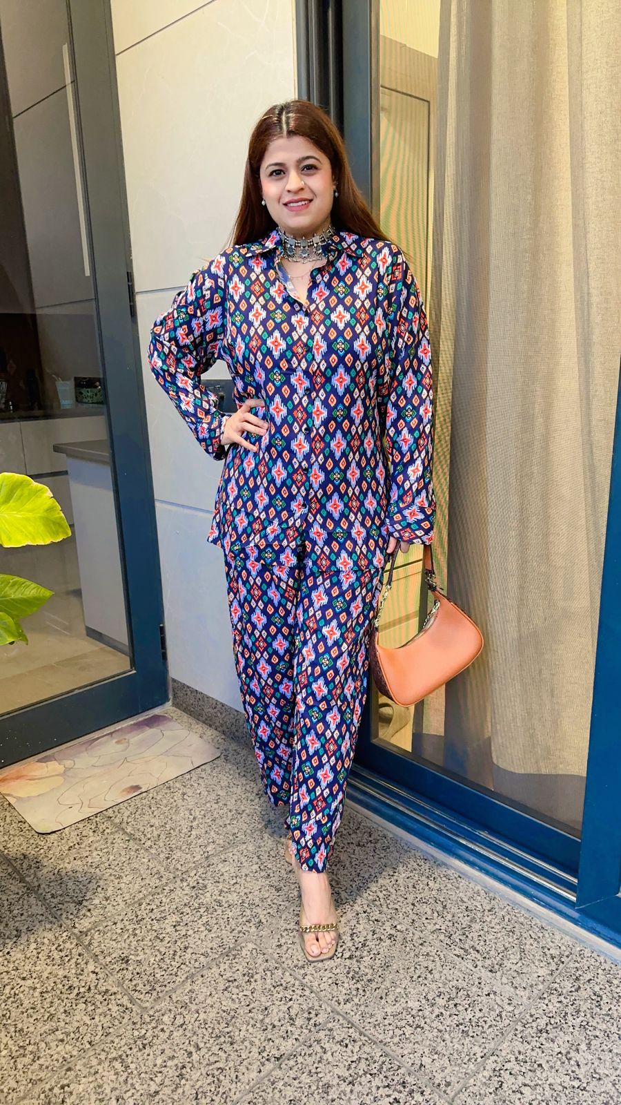 Stylish cotton printed coord set