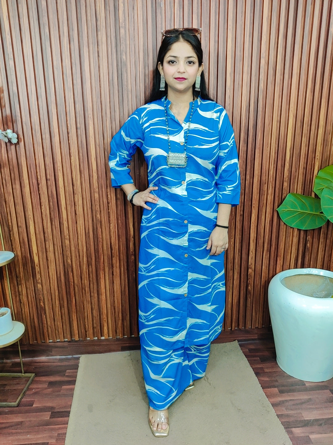 Straight Cotton Block Print Kurta Set