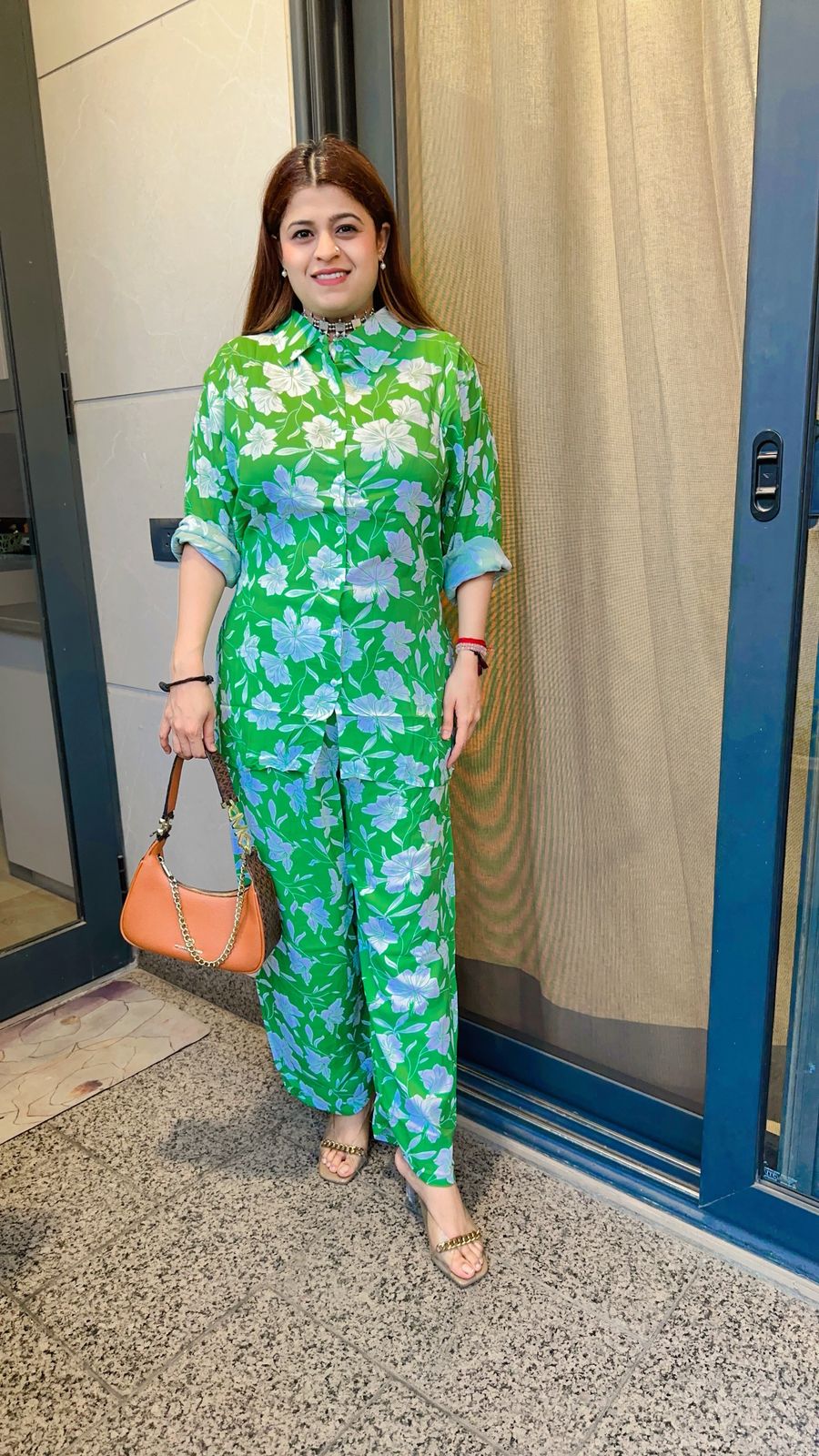 Stylish cotton printed coord set