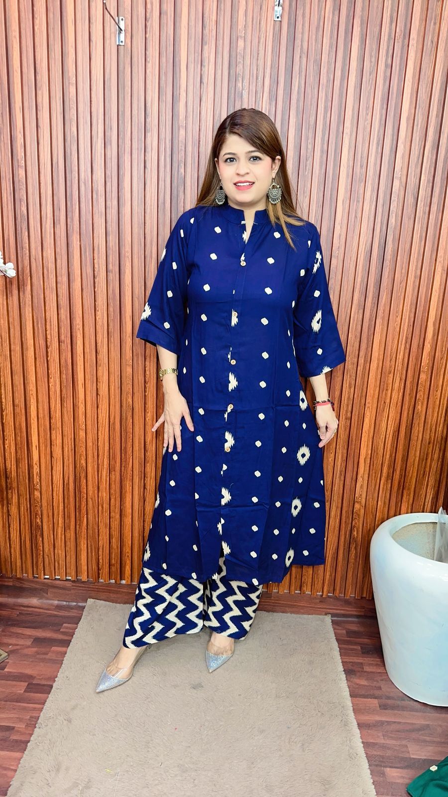 A line cotton kurta set