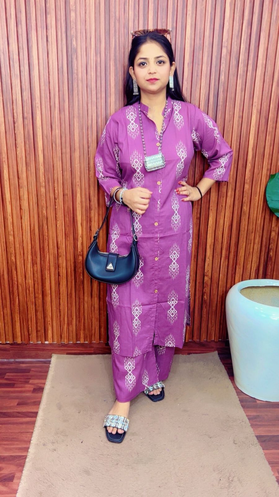 Straight Cotton Block Print Kurta Set