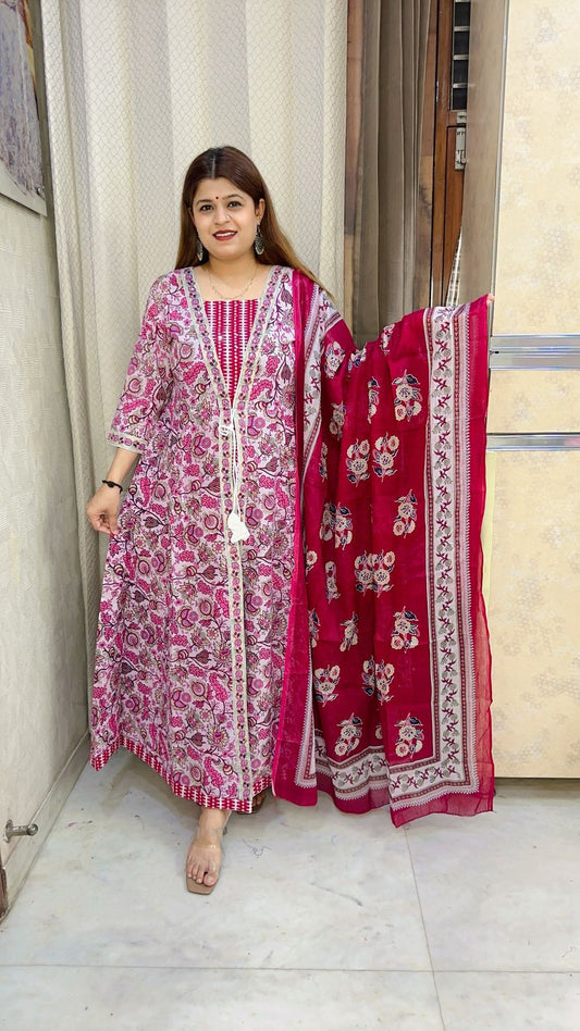 Pure cotton Shrug style suit set