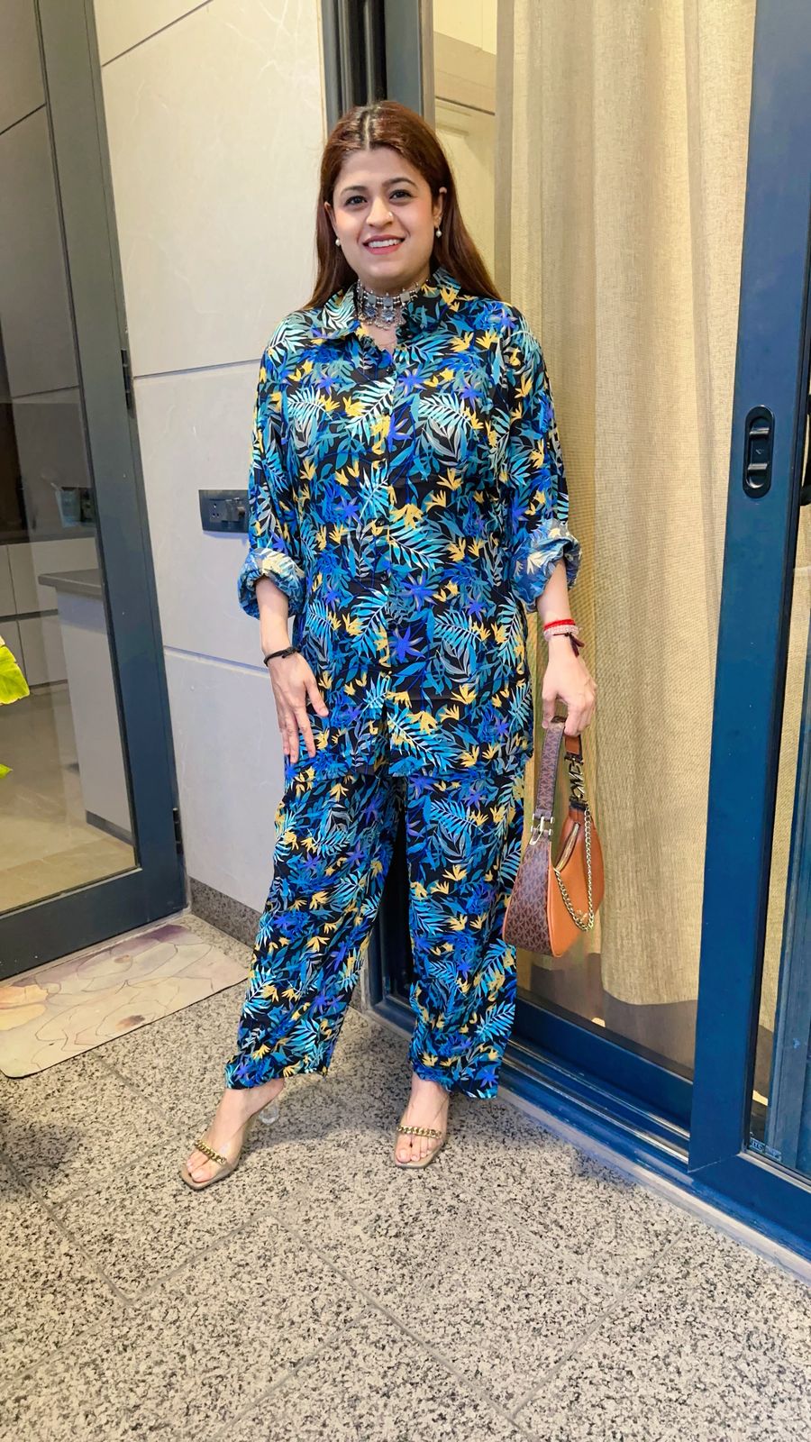 Stylish cotton printed coord set