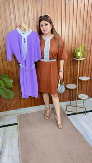 Bow Ribbed Short Dress