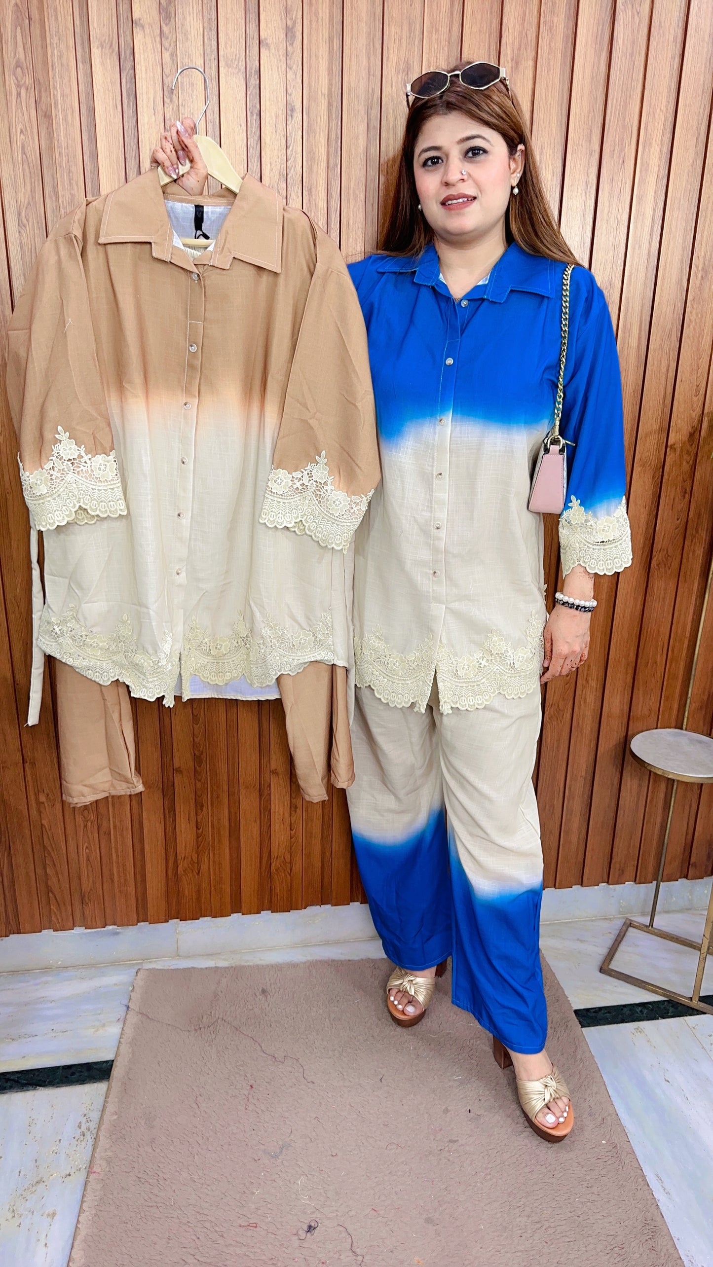 Diava Embroidery Ombre Coord set