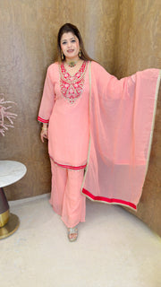 Blush noor Premium three piece suit set