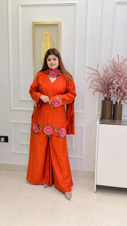 Organza Flower Three Piece Set
