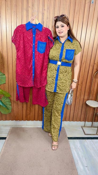 Premium Powernet Denim Coord set