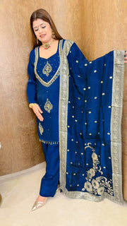 Ruby Noor Suit set with banarasi dupatta