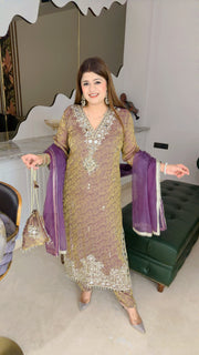 Premium V neck mirror suit set