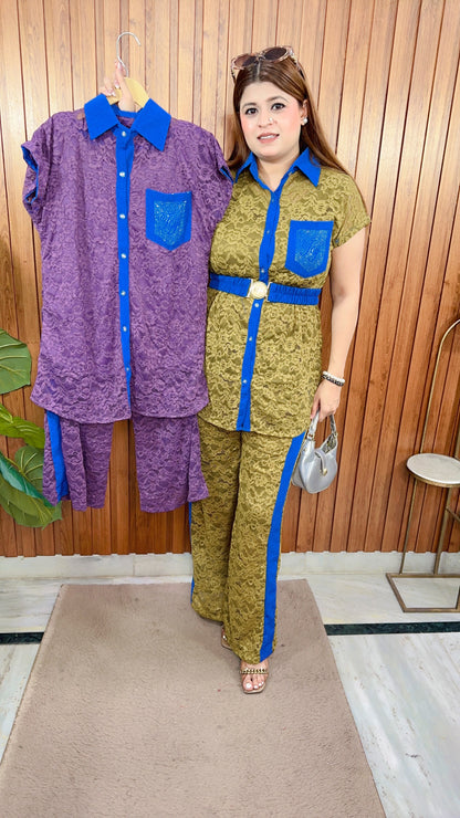Premium Powernet Denim Coord set