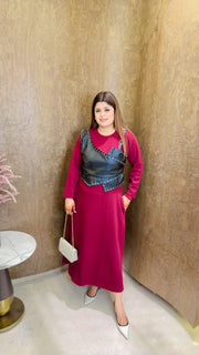 Leather Long dress