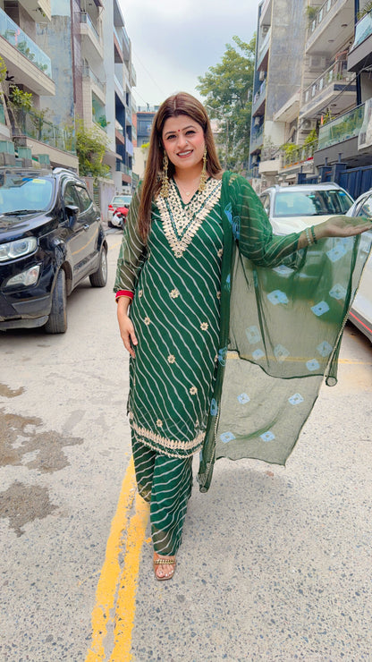 Lehariya Gota Patti Three Piece Suit