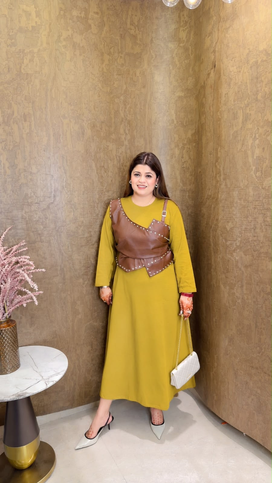 Leather Long dress