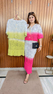 Ombre Beachy Crochet Skirt Set