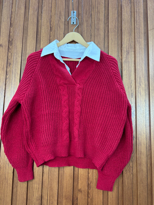 Cozy Collar knitted sweater Top