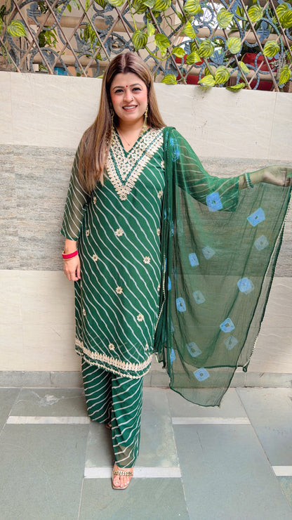 Lehariya Gota Patti Three Piece Suit