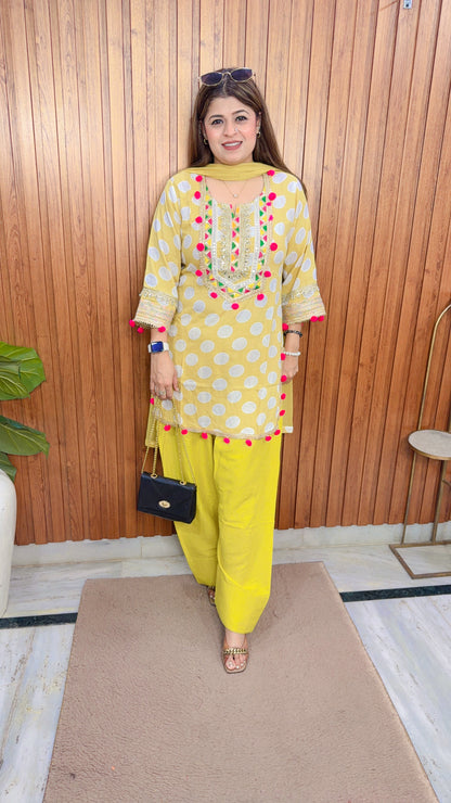 Polka Farshi Three Piece Suit