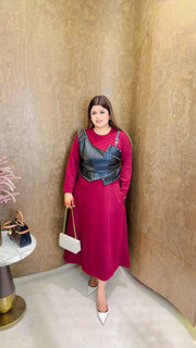 Leather Long dress