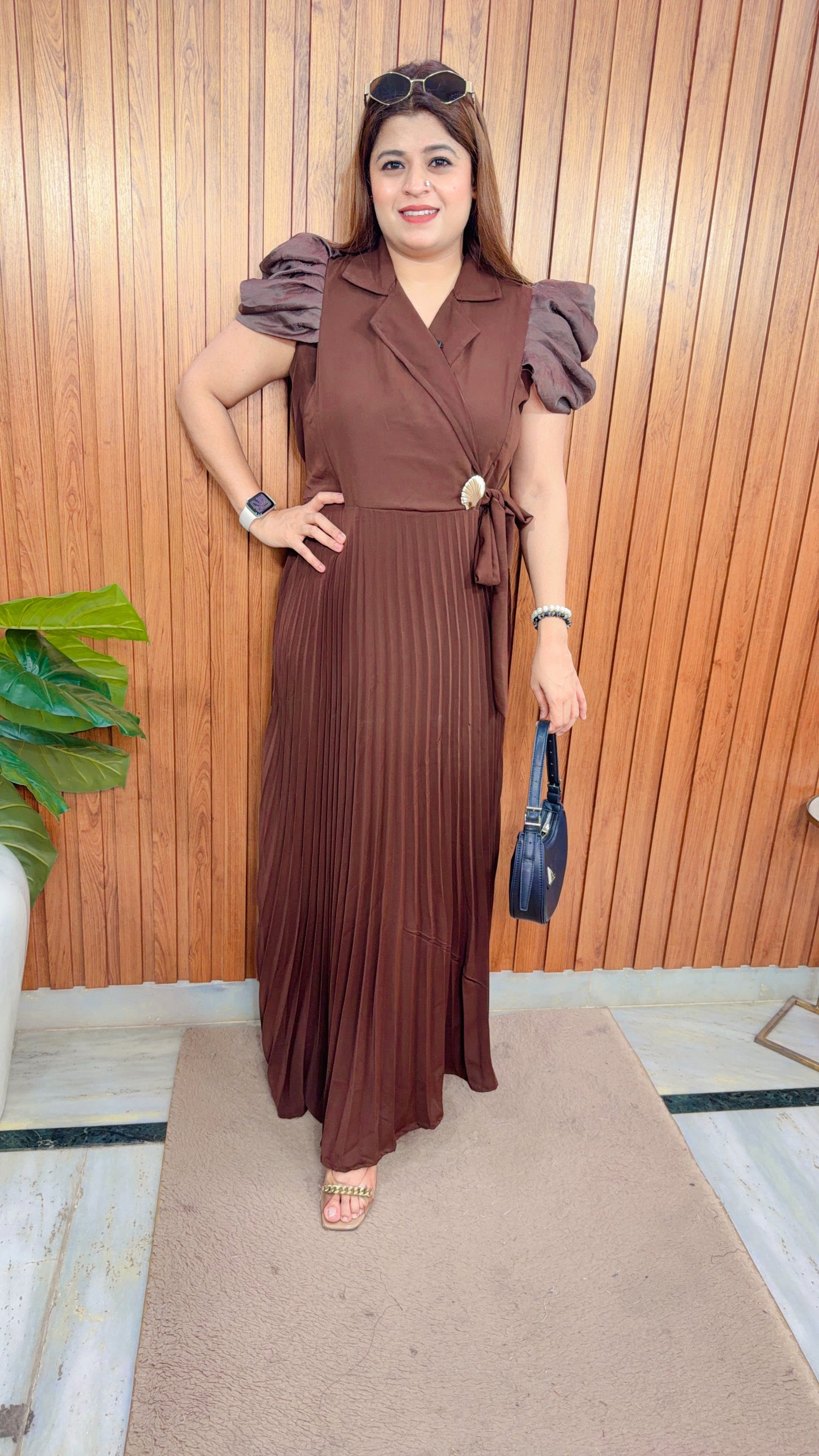 Premium Puffy Sleeve pleated Dress