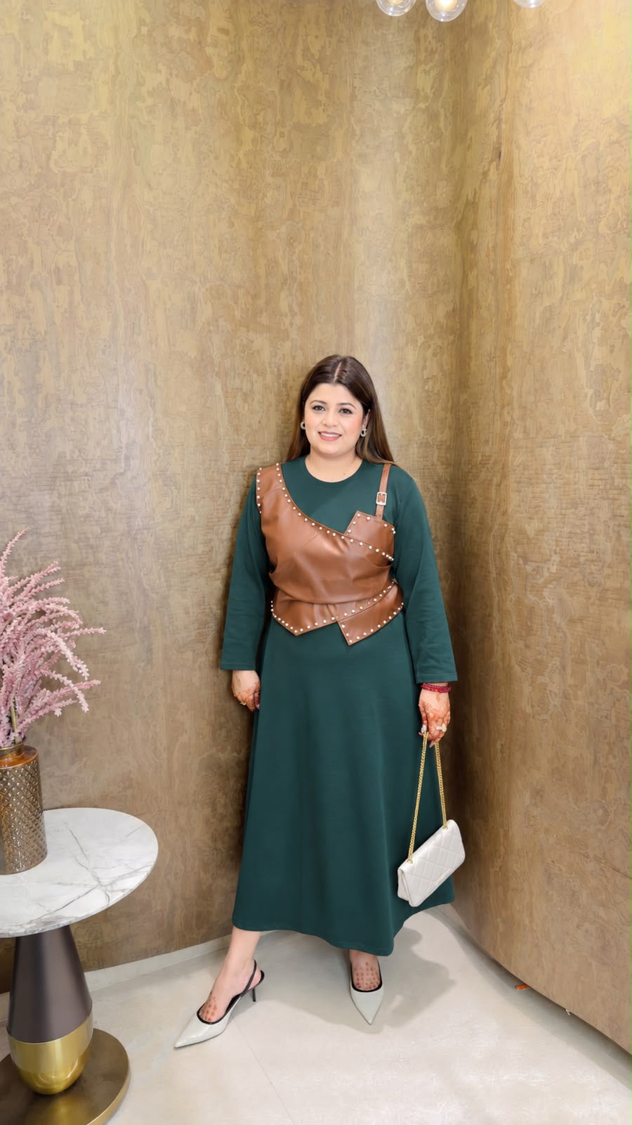Leather Long dress