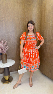 Block Print Cotton Short Dress