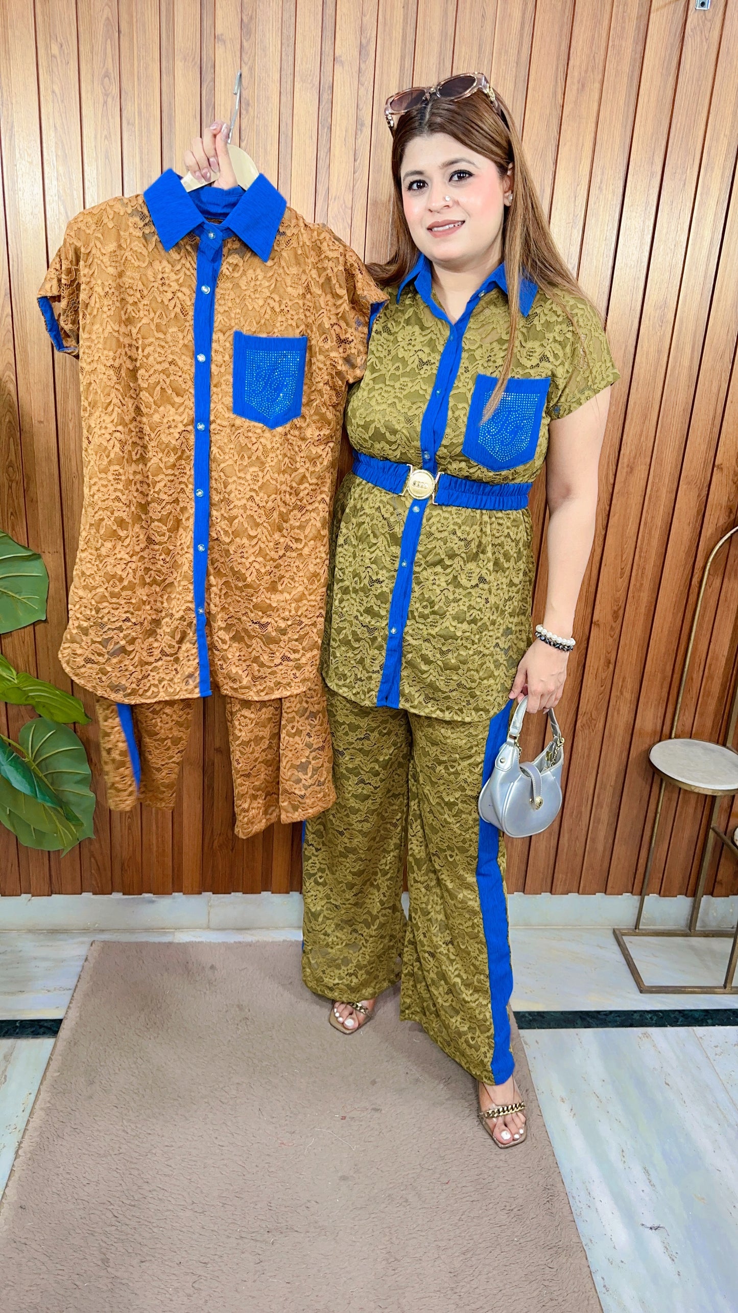 Premium Powernet Denim Coord set