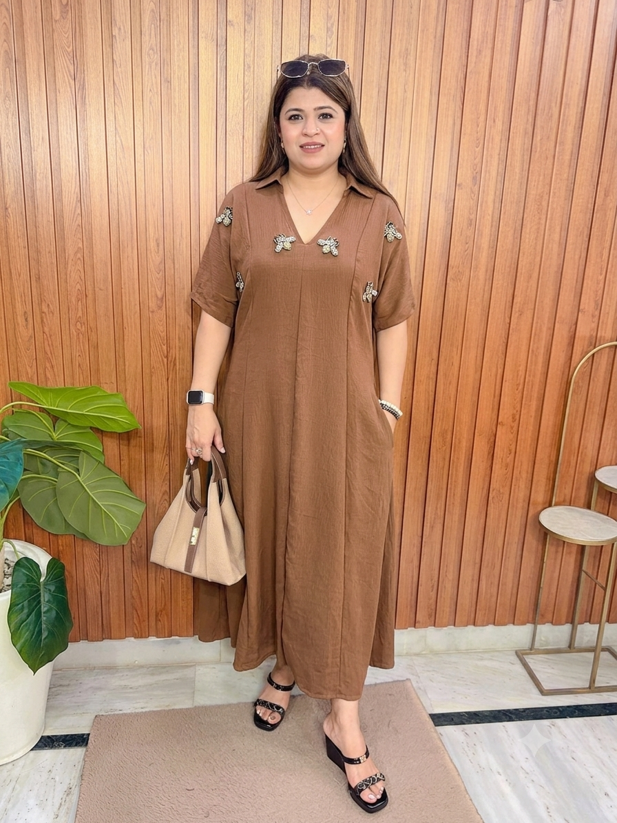Carima Crystal Stone Imported Dress
