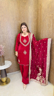 Ruby Noor Suit set with banarasi dupatta