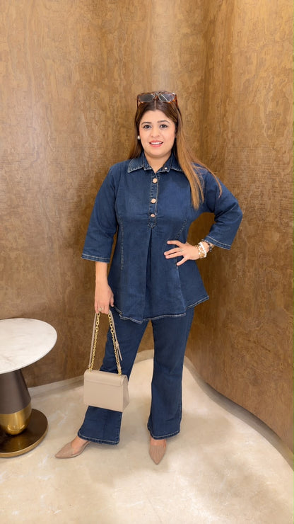 Plain Denim Two Piece coord set