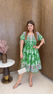Block Print Cotton Short Dress