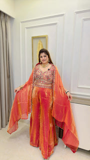 Gul-e-Bahar three piece shrug  set