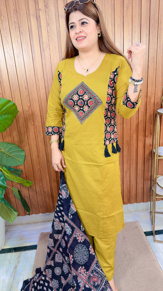 Jaipuri Dabhu Print Cotton suit