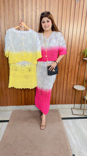 Ombre Beachy Crochet Skirt Set