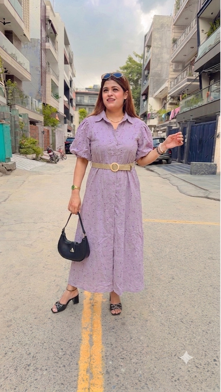 Flower schifli Cotton Maxi Dress